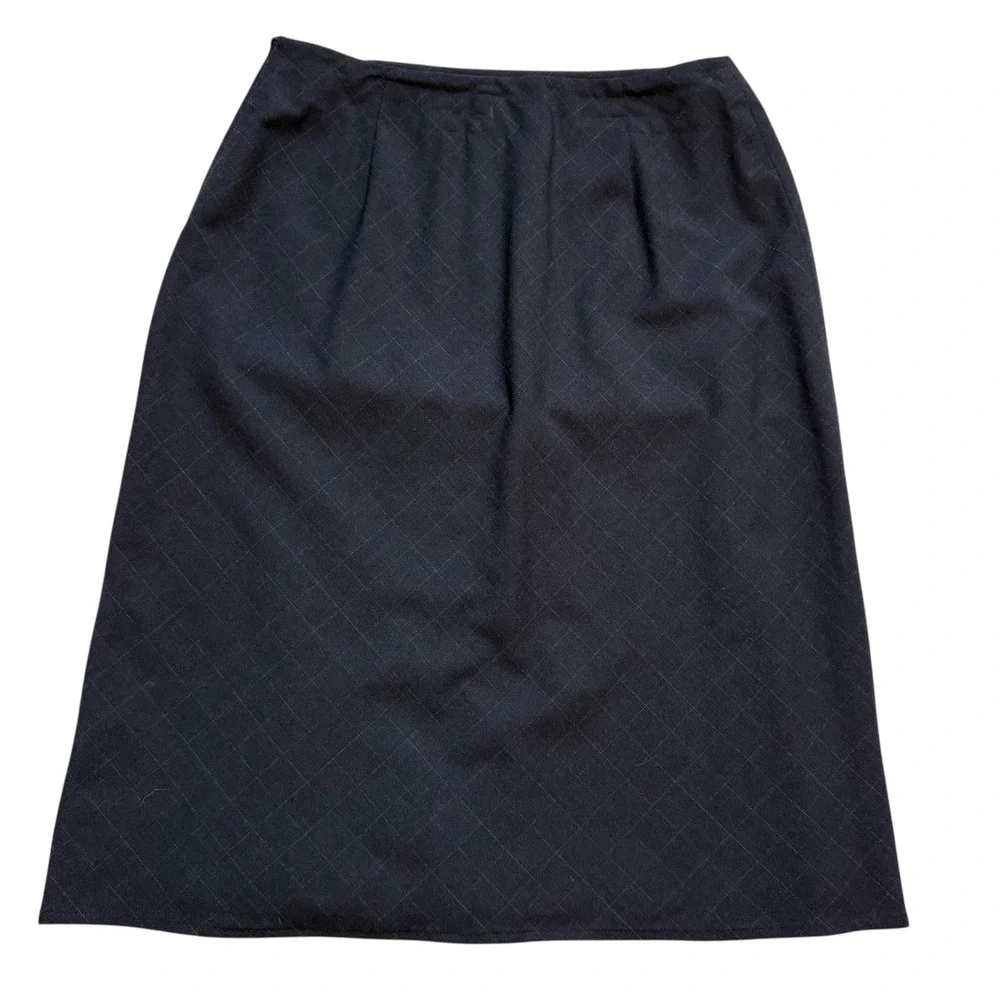 Lauren‎ Ralph Lauren Women's Windowpane Worsted Wool Blazer Skirt Suit Size 12